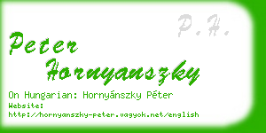 peter hornyanszky business card